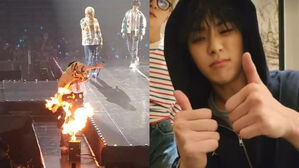 [SBS Star] VIDEO: TREASURE YOON JAE HYUK Catches Fire on Stage in Bangkok: He Is Fine