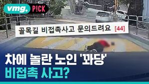 차에 놀란 노인 '꽈당' 비접촉 사고?