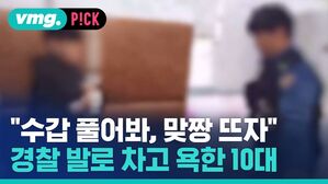 vmg. P!CK "수갑 풀어봐, 맞짱 뜨자" 경찰 발로 차고 욕한 10대