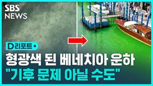 [D리포트] 형광색 된 베네치아 운하 "기후 문제 아닐 수도"