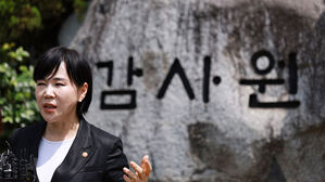 감사원 앞 팻말 시위하는 전현희 위원장
