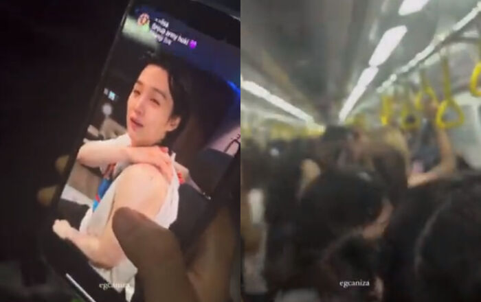 BTS fans on subway