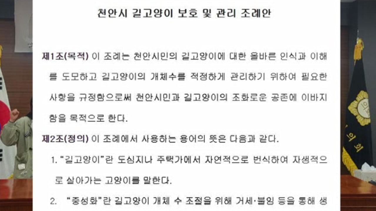 천안시 길고양이 보호 및 관리 조례안