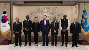 윤 대통령, 카리브 6개국 장관들 접견&hellip;"보편가치 공유해온 친구"