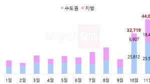 11월 전국서 아파트 4만 4천 가구 분양&hellip;전월 대비 35%↑