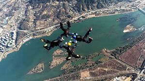 [영상] 낙하하는 건 이 분들인데 왜 제가 땀이 나죠&hellip;예술 뺨 치는(?) 고공강하 대회 현장