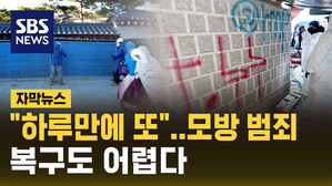 [자막뉴스] "하루 만에 또" 경복궁에 또 낙서 테러&hellip;"모방 범죄 추정"