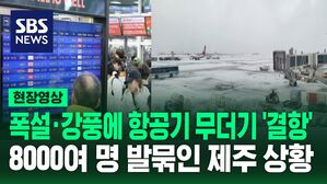 폭설&middot;강풍에 항공기 무더기 '결항' 8000여 명 발묶인 제주 상황