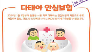 서울시, 새해부터 쌍둥이 다태아 가정 자녀안심보험 무료 지원