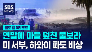 [글로벌D리포트] 10미터 넘는 파도에 혼비백산&hellip;저지대 곳곳 홍수