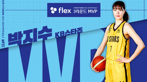 KB 박지수, 여자농구 사상 최초로 3연속 라운드 MVP 수상