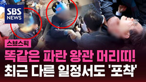 똑같은 파란 왕관 머리띠! 최근 다른 일정서도 '포착'