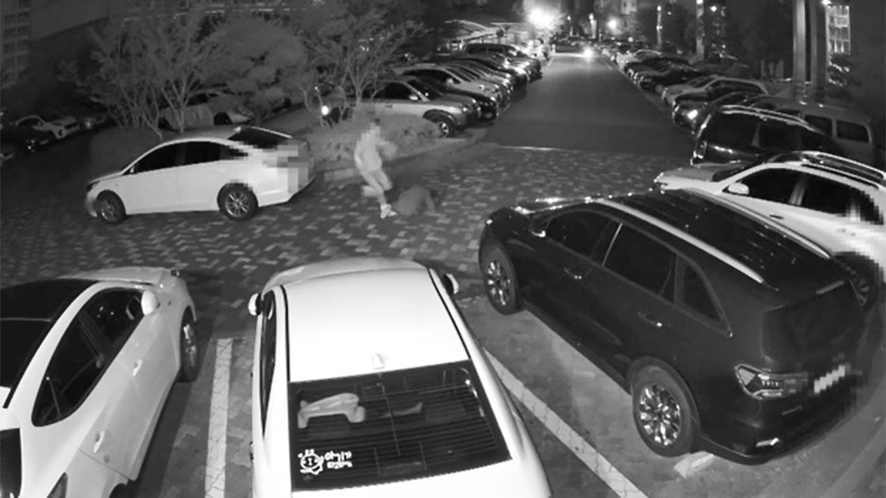 데이트 폭력 CCTV 화면