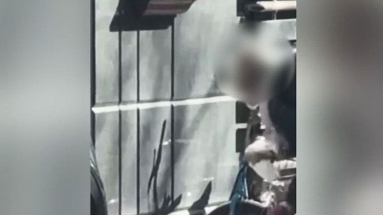 음식물 쓰레기통 뒤지는 할아버지 포착
