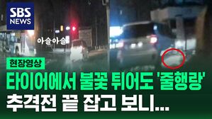 타이어에서 불꽃 튀어도 줄행랑 추격전 끝 잡고 보니