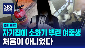 [D리포트] '소화기 난동' 가담 여중생, 집 문에 분말 뿌려&hellip;아빠가 신고