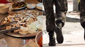 지난 2일 외출을 나온 군인들에게 "나라 지키느라 수고가 많다"며 흑오겹살을 서비스로 제공한 막창집 주인. (사진=페이스북 '육대전')