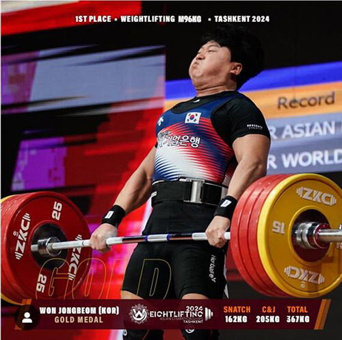 원종범, 2024 아시아역도선수권 남자 96㎏급 우승 (사진=대한역도연맹 제공, 연합뉴스)