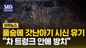 SBS NEWS 자막뉴스 풀숲에 갓난아기 시신 유기 "차 트렁크 안에 방치"