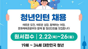 문체부, 청년인턴 31개 기관 176명 모집&hellip;작년 3배 규모