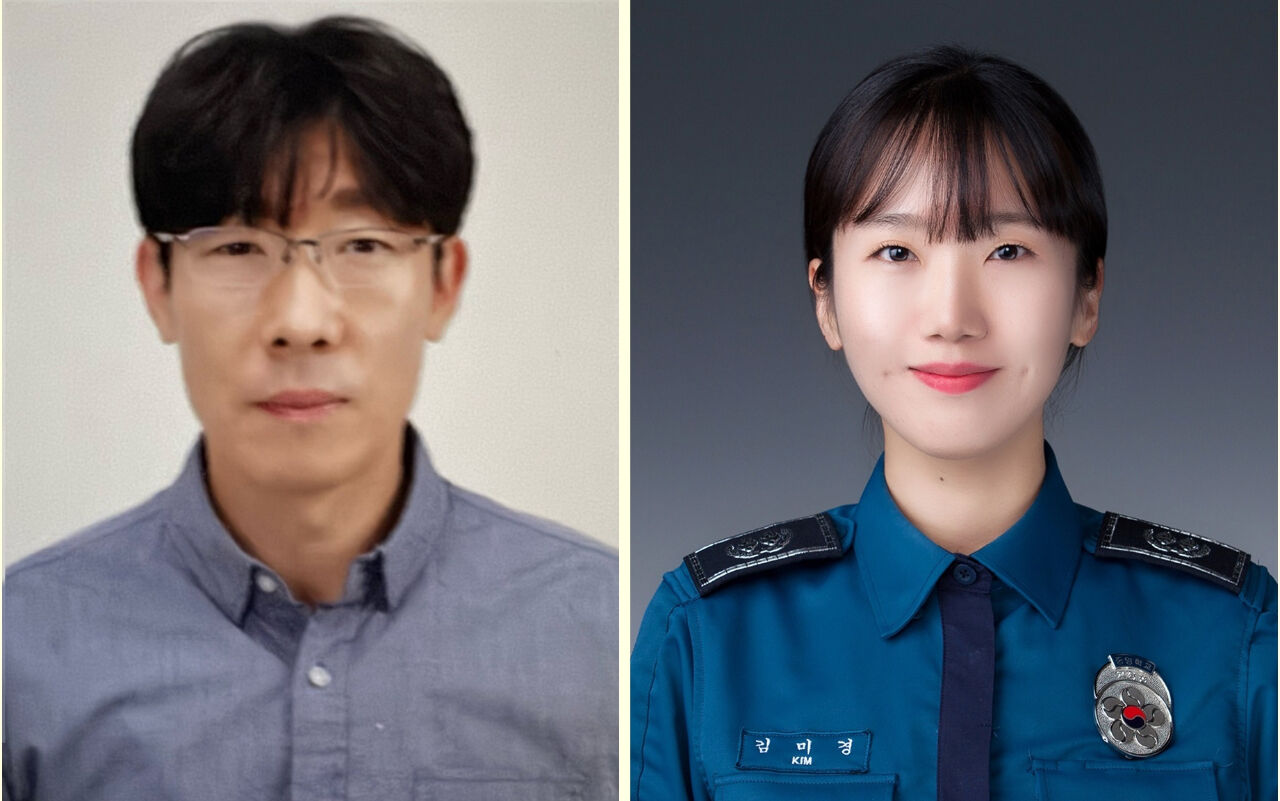 길가에 쓰러진 노인 살린 경찰관들(사진= 울산경찰청 제공, 연합뉴스)