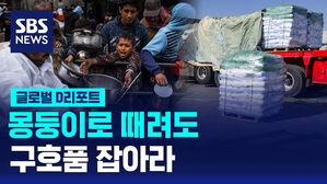 [글로벌D리포트] 몽둥이로 때려도&hellip;구호품 잡아라