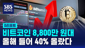 [D리포트] 비트코인 원화마켓서 8,800만 원대&hellip;올 들어 40% 올라