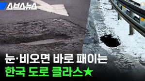 스브스뉴스 눈비오면 바로 패이는 한국 도로 클라스