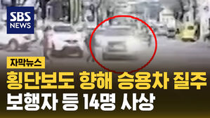 자막뉴스 횡단보도 향해 승요차 질주 보행자 등 14명 사상