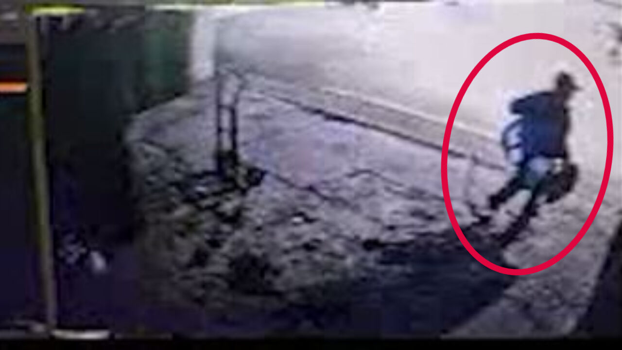 지난해 10월 타이어 절도 당시 CCTV 화면. 지난달 2월 절도범과 동일범이었다. 