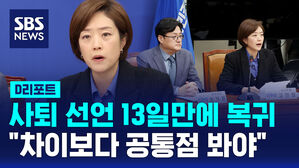 [D리포트] 사퇴 선언 13일 만에 복귀한 고민정&hellip;"차이보다 공통점 봐야"