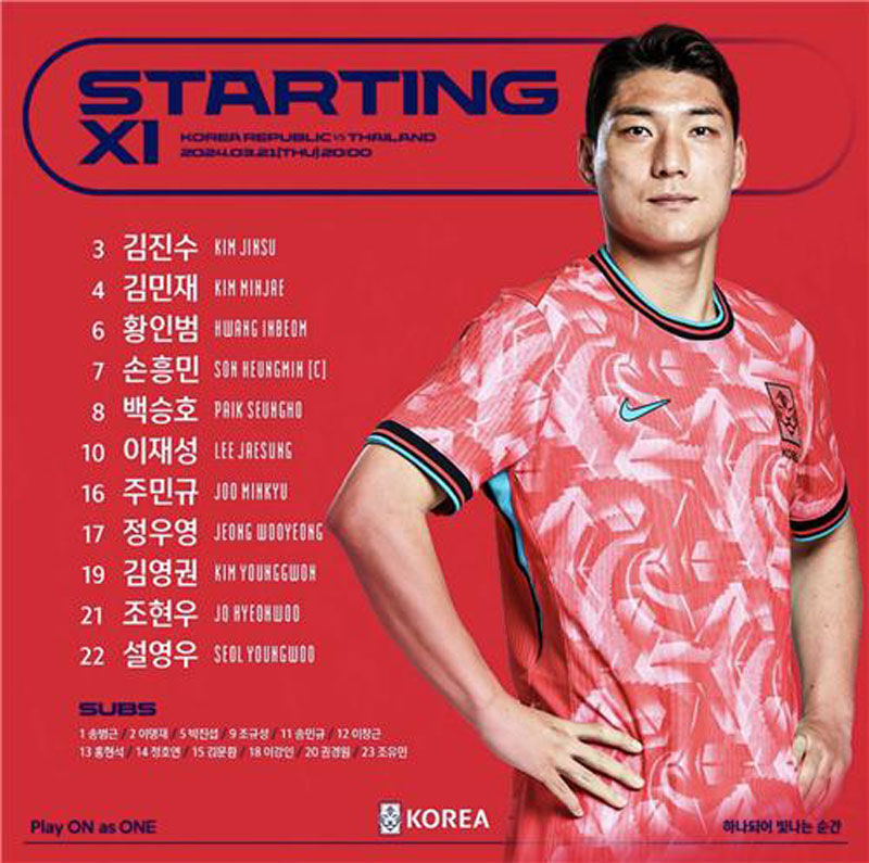 2026 북중미 월드컵 아시아 2차 예선 조별리그 C조 3차전 대표팀 명단 (사진=대한축구협회 제공, 연합뉴스)