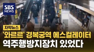 SBS NEWS 자막뉴스 와르르 경복궁역 에스컬레이터 역주행방지장치 있었다