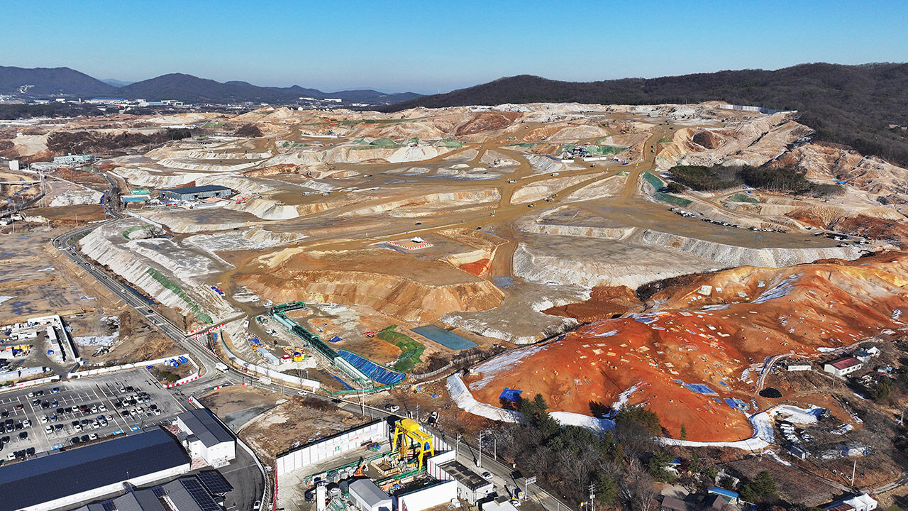 지난 1월 공사가 진행 중인 경기도 용인시 처인구 원삼면 용인반도체클러스터 부지 모습