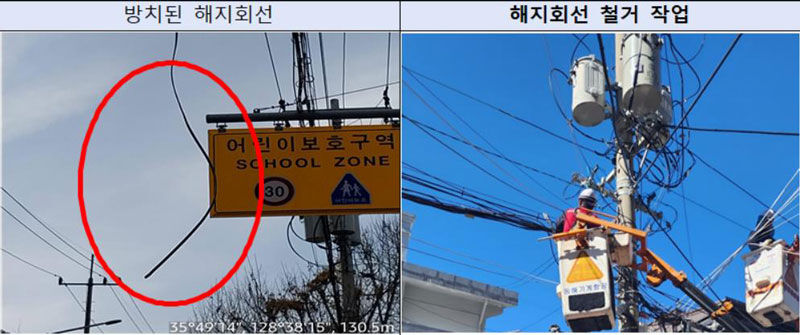 해지 회선 철거작업 (사진=과기정통부 제공, 연합뉴스)