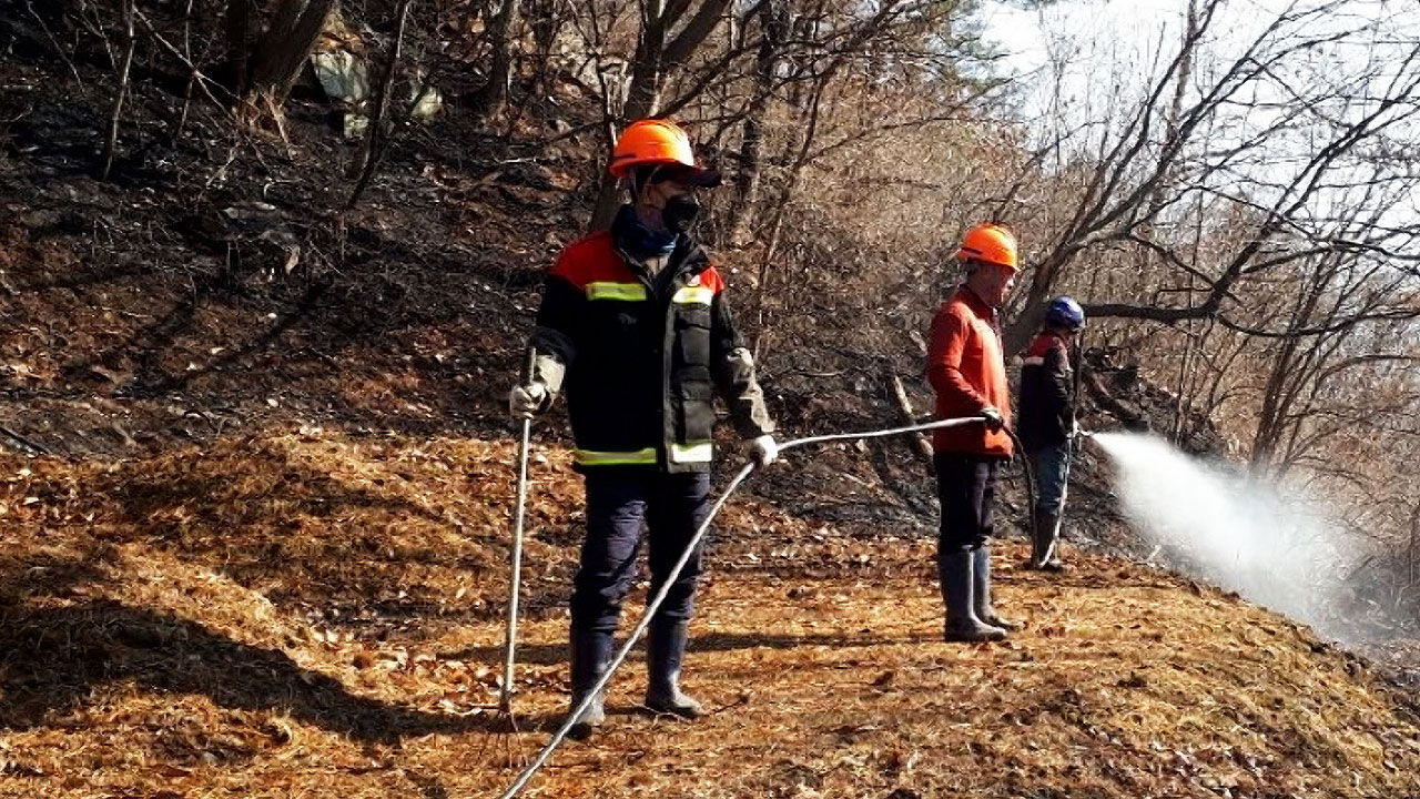 경기 용인 수지구 산불현장
