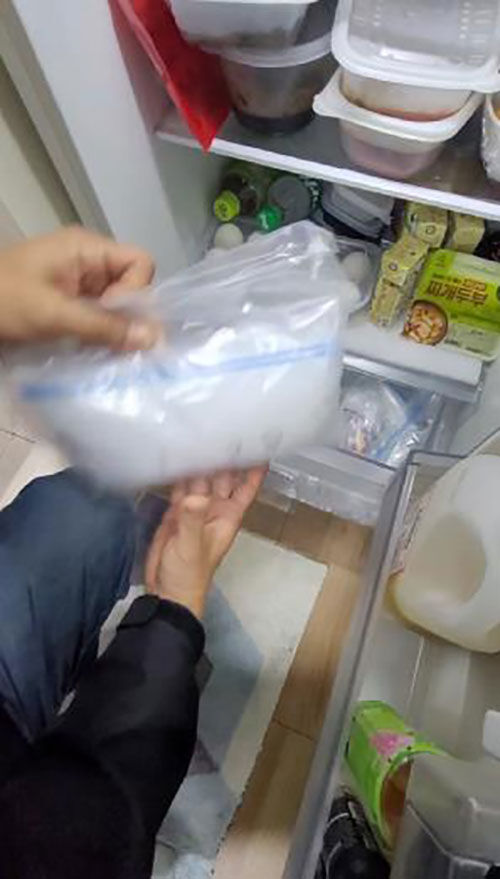 중간 유통책 주거지 냉장고에서 나온 필로폰 (사진=서울경찰청 제공 영상 캡처, 연합뉴스)