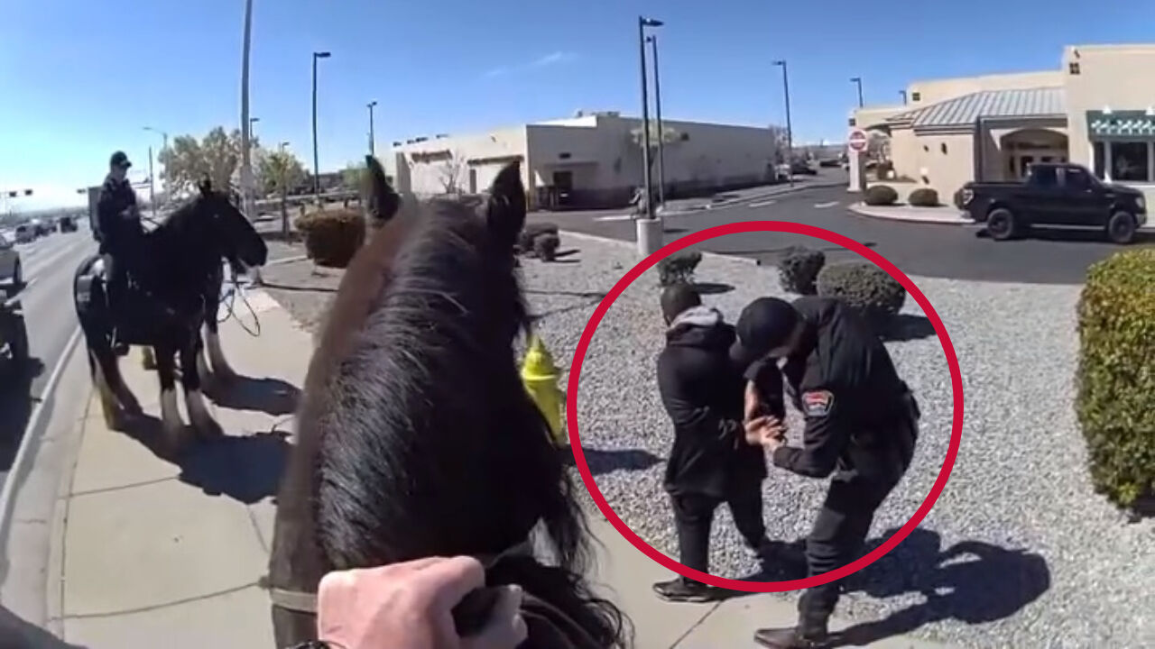 절도범 추격해 잡은 미국 기마경찰대(사진/영상= 페이스북 'Albuquerque Police Department' 캡처)