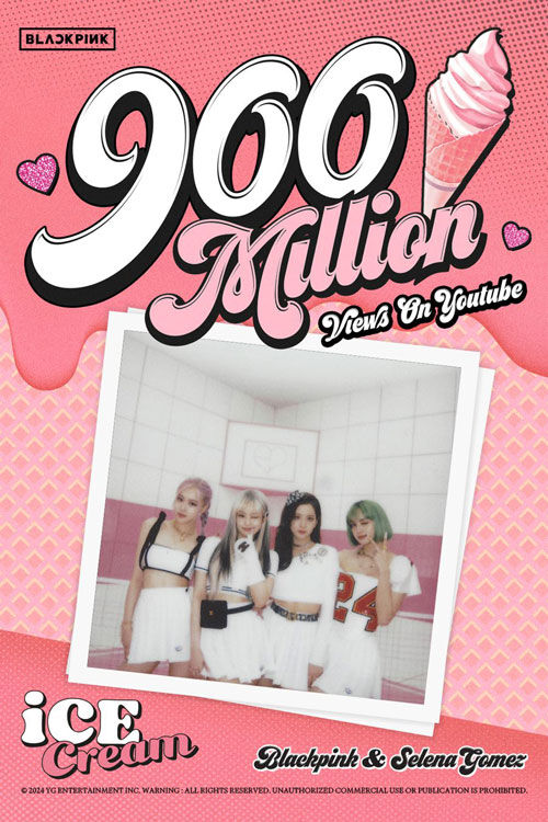 블랙핑크 '아이스크림' 뮤직비디오 9억뷰 (사진=YG 제공, 연합뉴스)