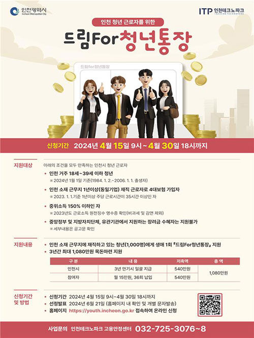 드림포청년통장 신청 (사진=인천시 제공, 연합뉴스)