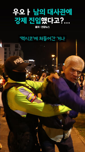 우오ㅏ 남의 대사관에 강제 진입했다고