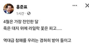 홍준표 "역대급 참패 겸허히 받아들이고 다시 시작하자"