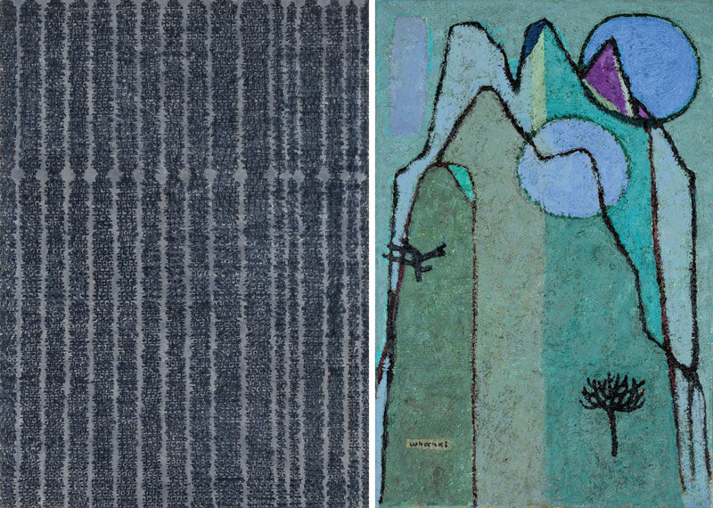 김환기의 그림 '22-X-73 #325'(왼쪽)와 '산'