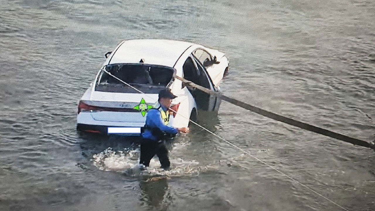충남 태안군 영목항서 승용차 추락 현장