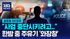[글로벌D리포트] 한밤중 주유기 '와장창'