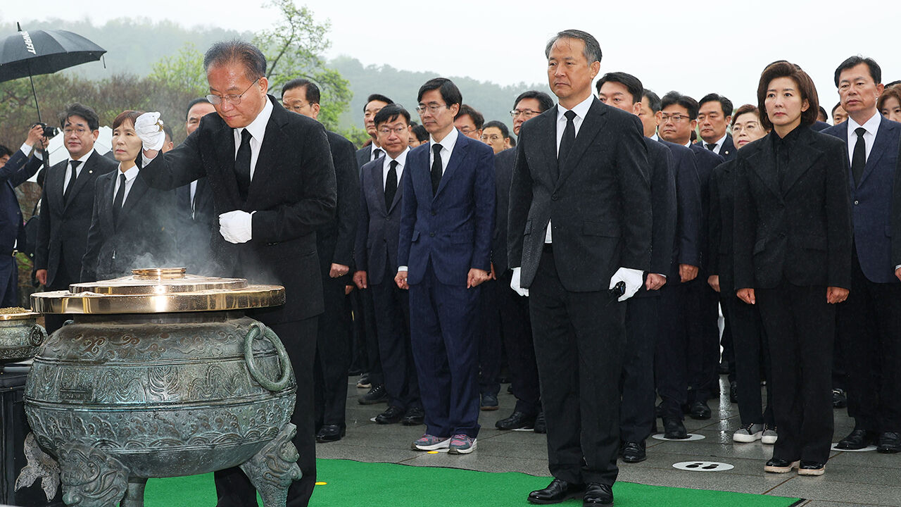 지난 16일 22대 총선 당선인들과 현충원 찾은 윤재옥 당 대표 권한대행