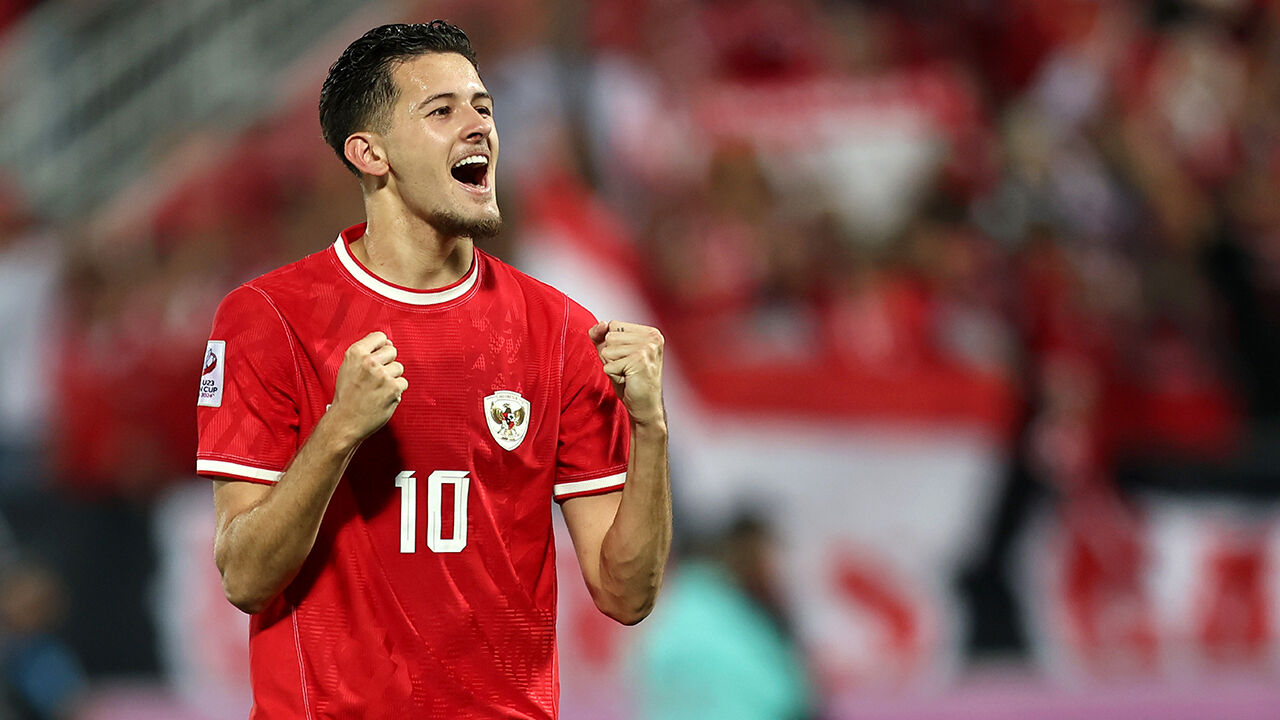 지난 18일 호주와의 경기에서 승리 후 기뻐하는 인도네시아의 저스틴 허브너 (사진=게티이미지코리아)