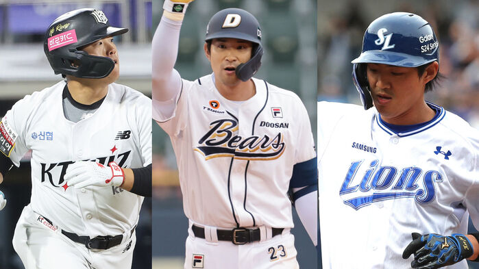 왼쪽부터 강백호, 강승호, 구자욱