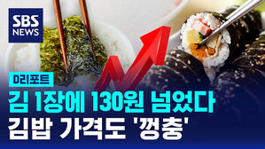[D리포트] 김 1장에 130원 넘어&hellip;덩달아 김밥 가격도 올라