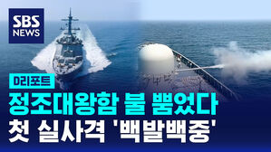[D리포트] '분당 4500발' 정조대왕함 불 뿜었다&hellip;첫 실사격 장면은?